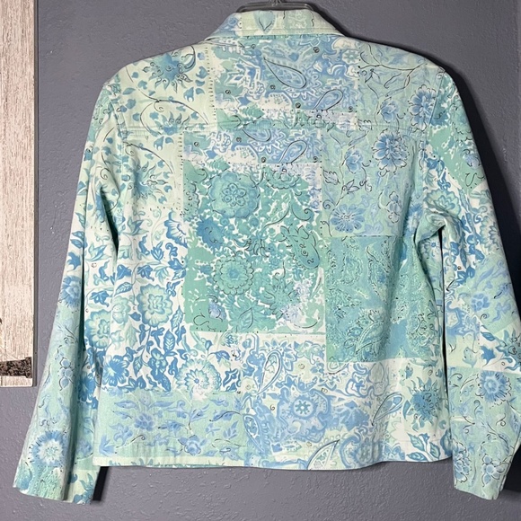 Coldwater Creek Jacket Women’s Size Small Colorful Print Lightweight Buttons - Picture 5 of 7